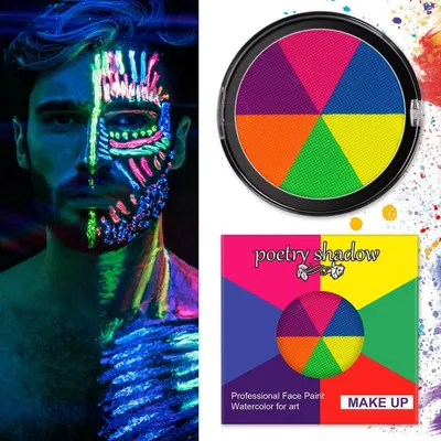 Immagine prodotto di Trucchi per il viso a base d'acqua, 30g, vegani, fluorescenti, 6 colori