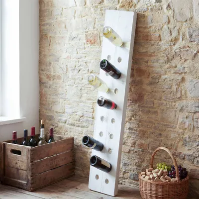 Produktbild von Deko-Rüttelbrett, Flaschenregal Weinregal für 20 Flaschen, Shabby-Look Vintage  weiß