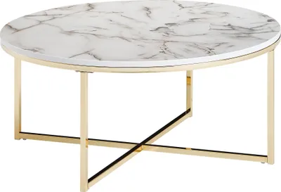 Immagine prodotto di Tavolo 80x36x80 cm con aspetto marmo bianco | Wohnling