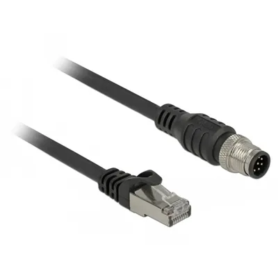 Produktbild von DeLOCK 84924, 3 m, Cat5e, S/FTP (S-STP), RJ-45, M12, Schwarz