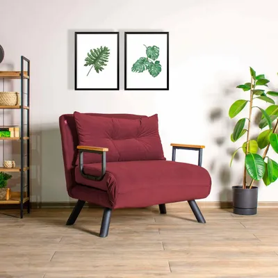 Immagine prodotto di Keoni - Poltrona, 60x78x78h cm Rosso, Reclinabile