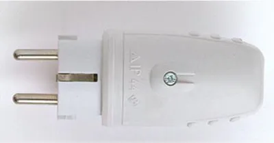Produktbild von Schuko Stecker Gumiert grau 230V 16A IP44 Schukostecker Schutzkontakt