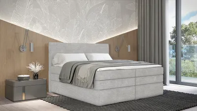 Obrázok produktu pre Americká posteľ 160x200 CALVIA 1 - svetlo šedá + topper