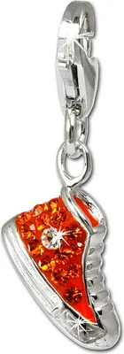Produktbild von SilberDream orange Charm Sneaker Zirkonia 925 Silber Charms-Anhänger GSC515O