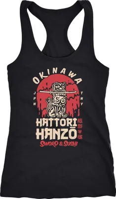 Produktbild von Damen Tank-Top Hattori Hanzo Sword and Sushi Okinawa Japan Superior Design Racerback Neverless® schwarz XXL