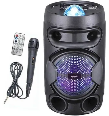 Image de INOVALLEY KA02 BOWL - Enceinte lumineuse Bluetooth 400 W - Fonction karaoké - Boule kaléidoscopique LED multicolore - Port USB. Carte microSD