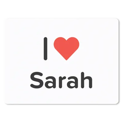 Produktbild von MuchoWow® Mauspad Mousepad Ich liebe - Sarah - Mädchen 40x30 cm - Mousepads - Maus Mat - Pad - Mausunterlage - Anti Rutsch