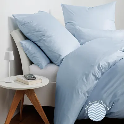 Produktbild von Janine Interlock Jersey Bettwäsche Classic 135x200 cm + 80x80 cm perlblau