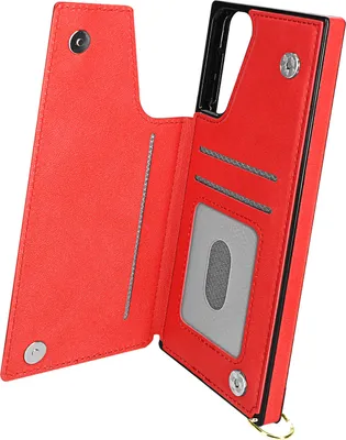 Zdjęcie produktu dla Etui Avizar z łańcuszkiem i przegródką na karty do telefonu Samsung Galaxy S21 Plus, kolor czerwony
