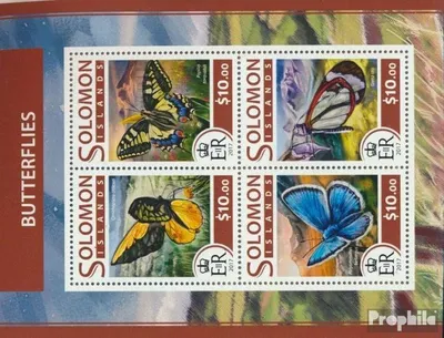 Produktbild von Briefmarken Salomoninseln 2017 Mi 4426-4429 Kleinbogen (kompl. Ausg.) postfrisch Schmetterlinge