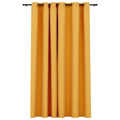 Immagine prodotto di Tenda Oscurante Effetto Lino con Occhielli Gialla 290x245 cm
