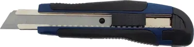 Produktbild von Profi Cuttermesser 18mm Klinge Blau - Robustes Teppichmesser mit Auto-Lock und 2 Ersatzklingen für präzise Schnitte, 1 Stück