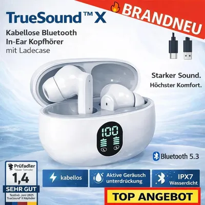 Image de TrueSound™ X - Écouteurs intra-auriculaires Bluetooth sans fil avec boîtier de recharge : blanc