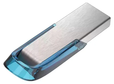 Produktbild von SanDisk Ultra Flair, 128 GB, USB Typ-A, 3.2 Gen 1 (3.1 Gen 1), 150 MB/s, Ohne Deckel, Blau, Silber