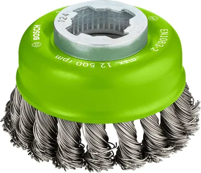 Obrázok produktu pre Bosch 2 608 620 729, Brúsna kefa, Oceľ, 12500 ot/min, Zelená, Nerezová oceľ, Kolo, 7,5 cm