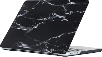 Produktbild von Mobigear Marble MacBook Air 15 Zoll (2023-2026) Hardcase Hülle MacBook Case - Schwarz - Model A2941 / A3114 / A3241 / A3448