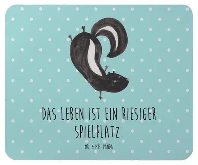 Produktbild von Mr. & Mrs. Panda Mousepad Stinktier Handstand - Türkis Pastell - Geschenk, Mauspad, pc, Stinker, Raubtier, Spielplatz, Mouse Pad, Wildtier, Skunk, mausteppich, computer