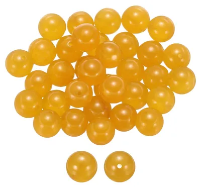 Natursteinkugeln 10 mm, gelber Jadeit, 50 Stück, rund, lose