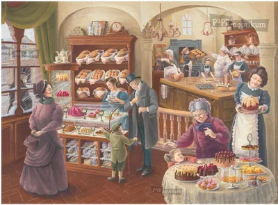Produktbild von Nostalgischer Adventskalender Weihnachtsbäckerei, Papier, 38x27cm