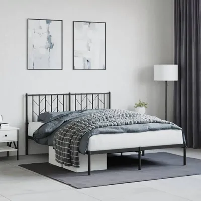 Obrázok produktu pre Kovový rám postele s čelom čierny 140x200 cm