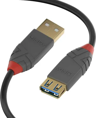 Produktbild von Lindy 36763, 3 m, USB A, USB A, USB 3.2 Gen 1 (3.1 Gen 1), 5 Gbit/s, Schwarz