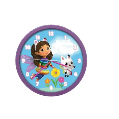 Obrázok produktu pre Analógové nástenné hodiny Gabby's Dollhouse s priemerom 25 cm: presné meranie času v skvelom dizajne