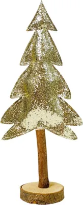 Immagine prodotto di Un albero di Natale in tessuto dorato su un tronco lungo 29 cm