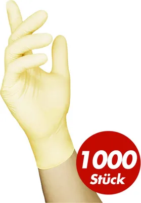 Produktbild von 1000 Stück NITRAS MEDICAL Latex Einmalhandschuhe Ideal Care 8200 unsteril, puderfei, beidseitig tragbar, medizinische Untersuchungshandschuhe Größe:7