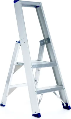 Produktbild von ASC Eurostairs Stufenstehleiter einseitig eloxiert mit Plattform 2 Stufen