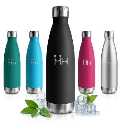 Immagine prodotto di Borraccia termica da 500 ml, bottiglia in acciaio inossidabile, senza BPA, thermos a prova di perdite