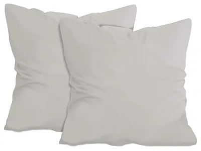 Productafbeelding van Set van 2 kussenslopen van katoen – jersey – ongeveer 80 x 80 cm, zilverkleurig