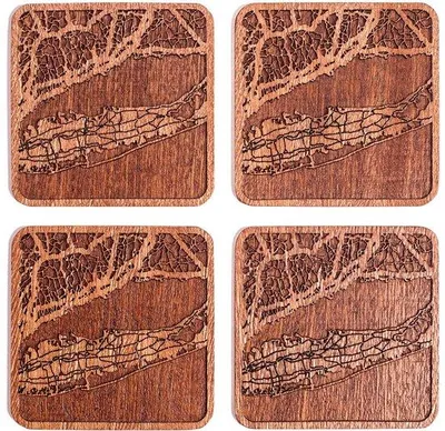 Produktbild von Holzuntersetzer Set 4 Stück Ahornholz Stadtplan