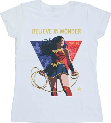 Produktbild von DC Comics - "80th Anniversary Believe In Wonder" T-Shirt für Damen BI45059 (S) (Weiß)