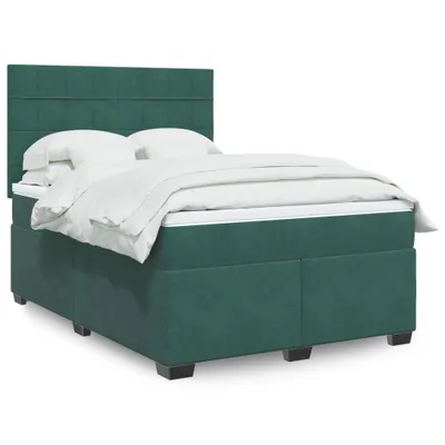 Produktbild von Maison Exclusive - Boxspringbett mit Matratze Dunkelgrün 160x200 cm Samt