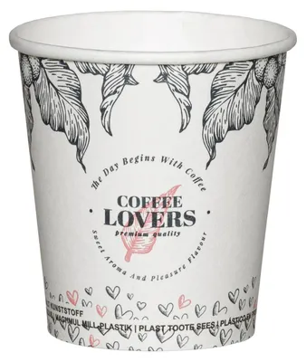 Produktbild von 1000x Kaffeebecher CoffeeToGo Pappbecher Design COFFEE LOVERS 100ml