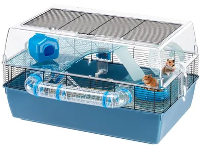 Imagen del producto de Jaula para hámster Ferplast Duna Fun, tamaño grande, 71,5 x 46 x 41 cm, color azul