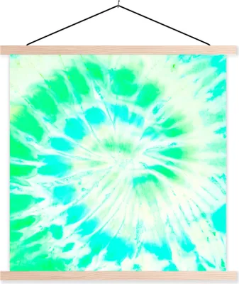 Produktbild von MuchoWow® Textilposter Sommer - Krawattenfärbung - Blau 40x40 cm mit holzfarbenen Rahmen - Posterleiste