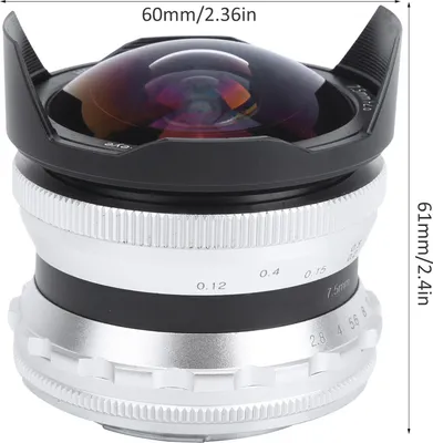 Immagine prodotto di Obiettivo grandangolare fisheye ultra-grandangolare con attacco FX da 7,5 mm F2,8 per Fuji XT4/XT3/XT30/XS10 (argento)