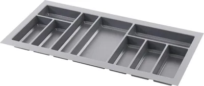 Produktbild von Agoform Besteckeinsatz Classico kürzbar 440x840x50,5mm, Kunststoff schiefergrau