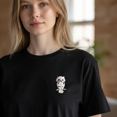 Zdjęcie produktu dla Broszka Sowa elegancka z kryształkami ozdoba damska srebrny