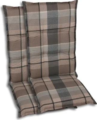 Produktbild von GO-DE Textil, Sesselauflage Mittellehner, 2er-Set, Farbe: braun, Maße ca.: 108 cm x 50 cm x 6 cm