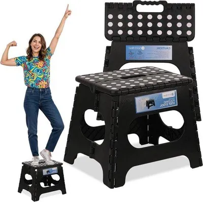 Image de Tabouret-marchepied pour enfants - Marches antidérapantes - Hauteur : 30 cm - Noir
