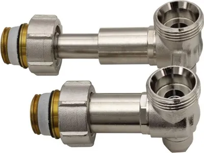 Produktbild von Simplex Hahnblock ET2/50 Exclusiv, Eckform mit Ausgleichtsteleskop, für Heizkörper mit  ¾ Zoll AG