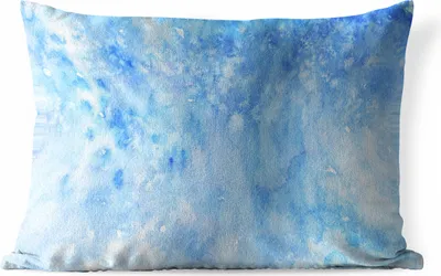 Produktbild von MuchoWow® Outdoor Kissen - Aquarell - Weiß - Blau - Farbton - 60x40 cm - Wetterfest - Lounge Kissen - Zierkissen - Kissen für Innenräume