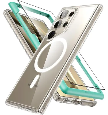 Produktbild von Hüllen-Set mit Displayschutzfolie für Samsung Galaxy S24 Ultra, MagSafe, klar