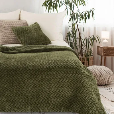 Produktbild von Decke KAYLA dunkelgrün 130x160 dunkelgrün