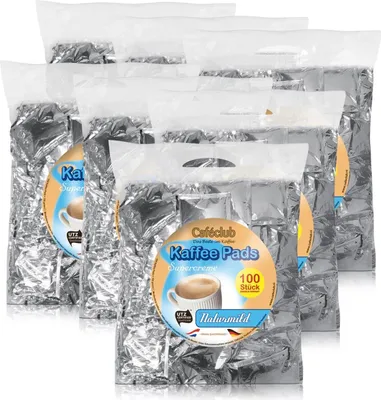 Produktbild von 7x Cafeclub Naturmild Kaffeepads Megabeutel je 100 stk. milde Röstung