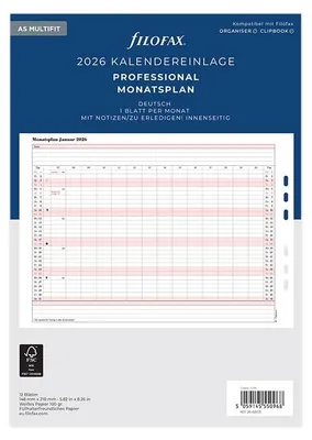 Produktbild von Filofax Kalender A5 Prof.Monatspl. (deutsch)2026