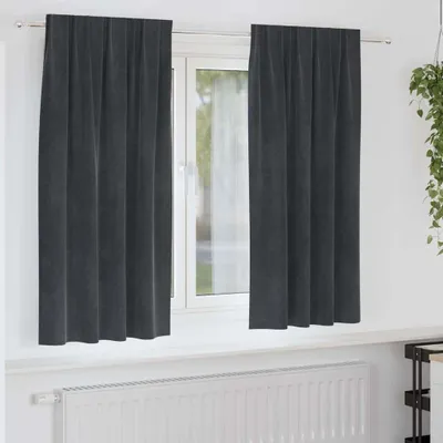 Image de Rideaux occultants 2 pcs Gris clair 140 x 175 cm Velours