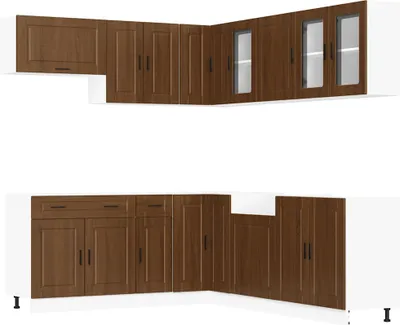 Produktbild von 11tlg. Küchenschrank-Set Porto Braun Eichen-Optik Holzwerkstoff